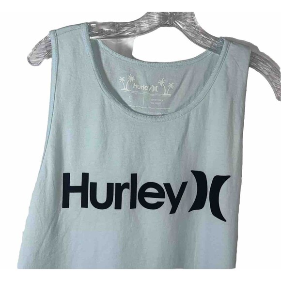 L Hurley Every Day Wash Blue Solid Tank 100% Cotton Machine Wash Made In Mexico - Picture 3 of 5